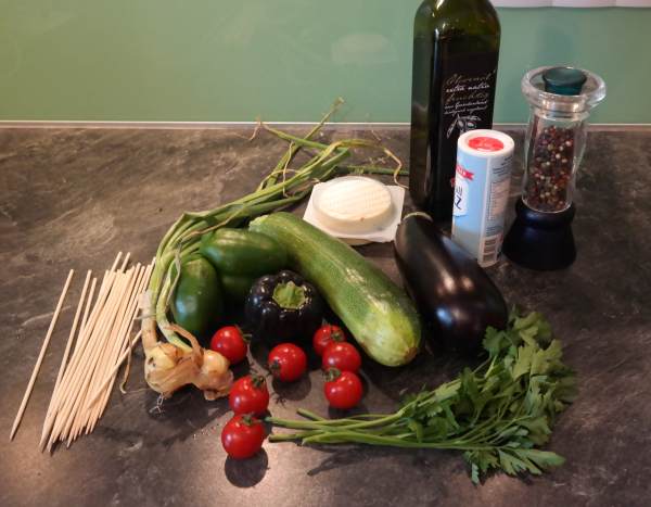 Gemüsespiesse Zutaten