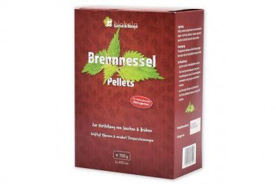 Schachtel mit Brennnessel Pellets