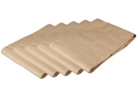 5 zusammengelegte Papier-Abfallsäcke